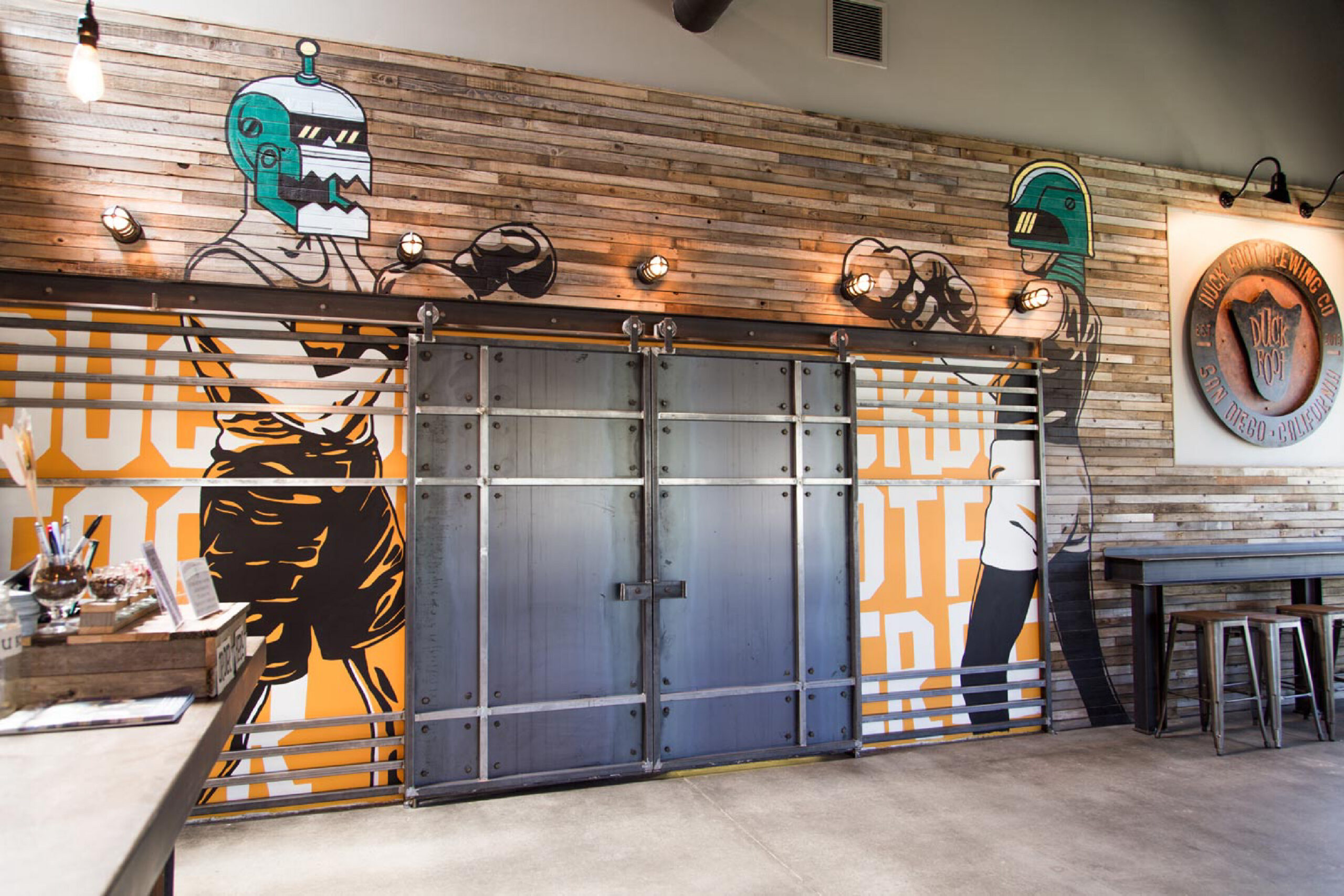 Wall treatment design for Duck Foot Brewing Co. by Madonna+Child Creative Studio