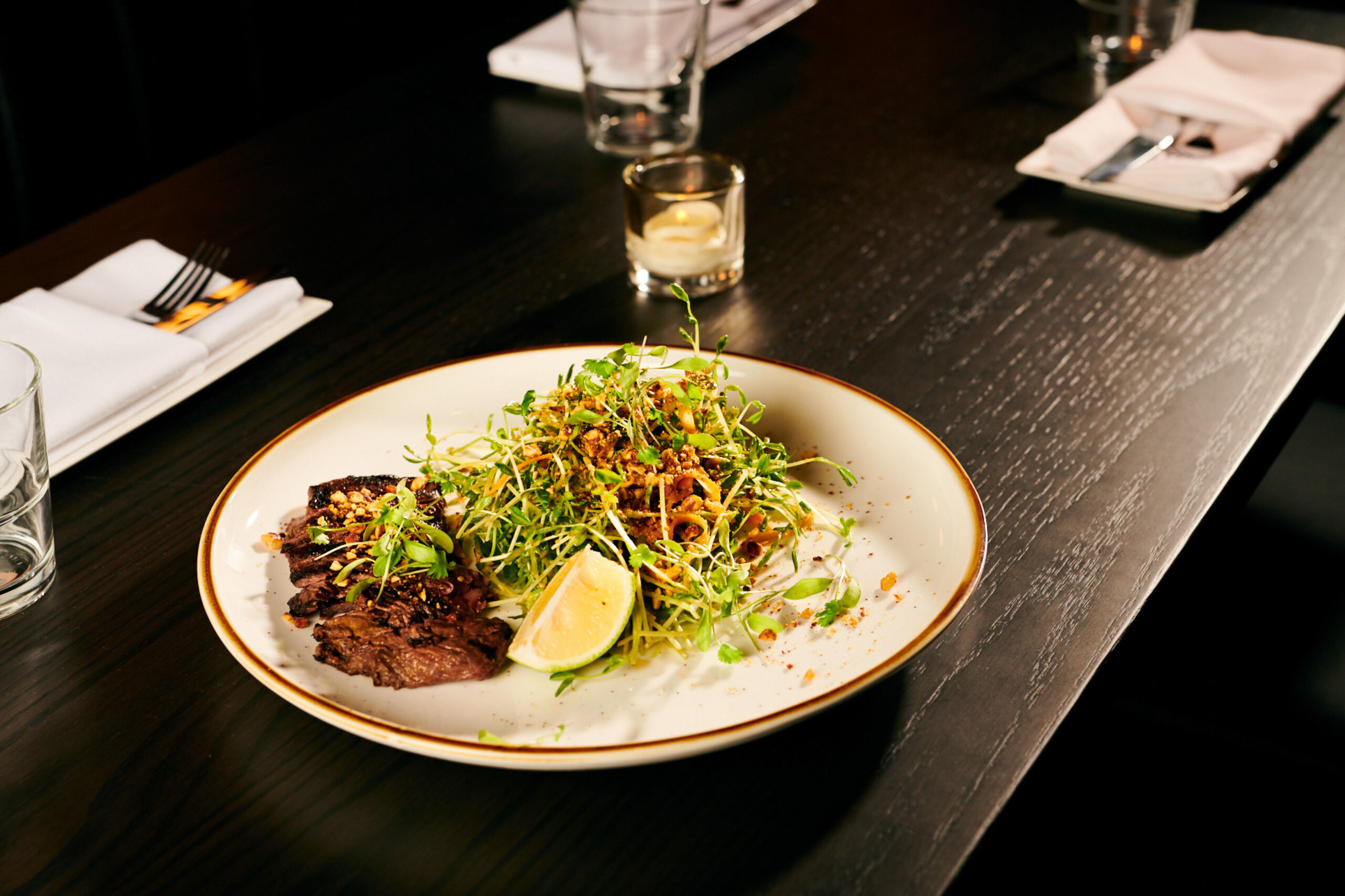 Photo of steak salad for Lot15 by Madonna+Child Creative Studio