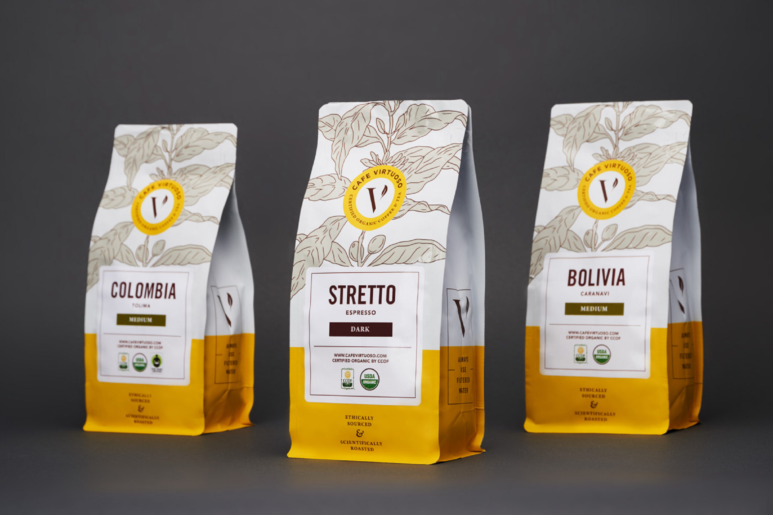 Packaging for Cafe Virtuoso by Madonna+Child Creative Studio